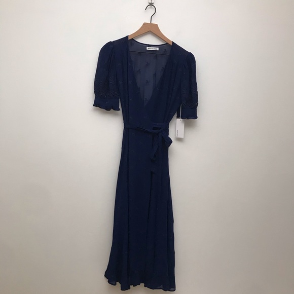 NWT REFORMATION Annalise Midi Wrap Dress Danube - Picture 5 of 10